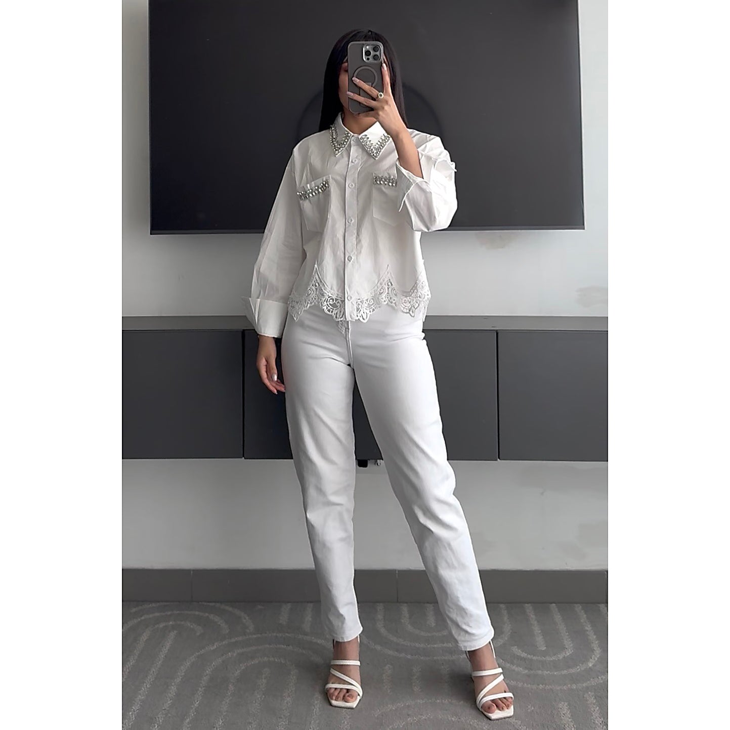 Blusa Oversize con pedrería